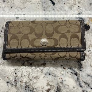 Coach signature checkbook wallet